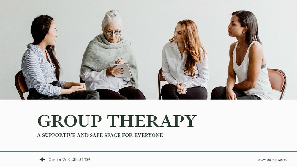 Group therapy blog banner template, editable text