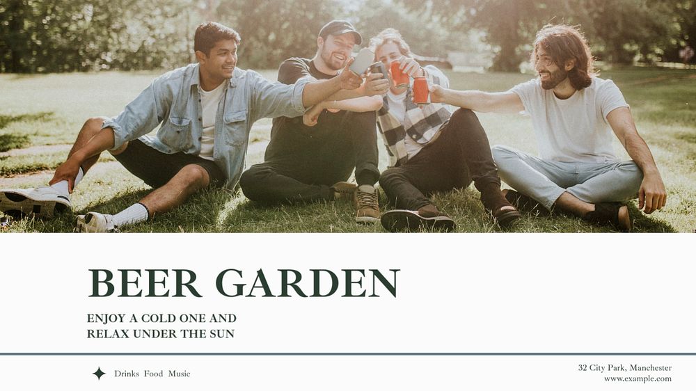 Beer garden blog banner template, editable text