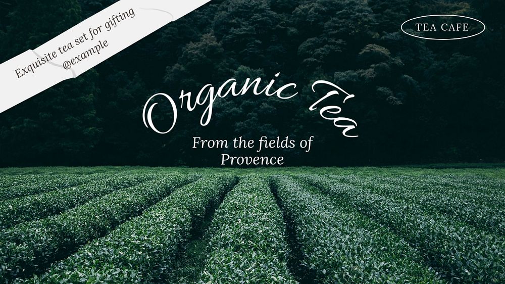 Organic tea blog banner template, editable text