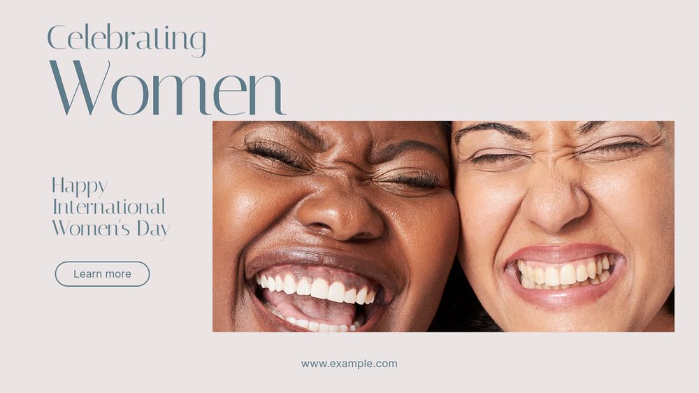 Celebrating women blog banner template, editable text