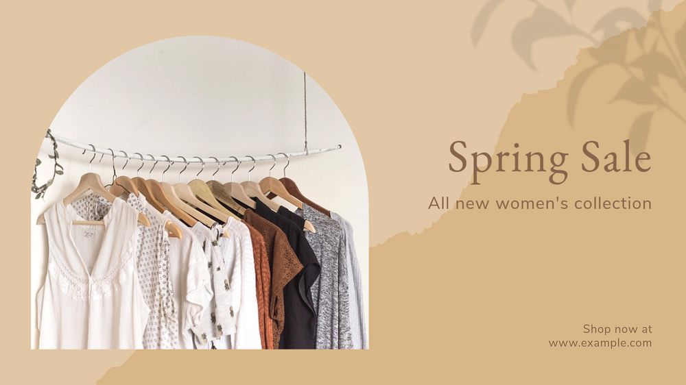 Spring sale blog banner template, editable text