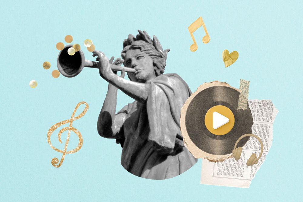 Aesthetic classical music collage, editable design