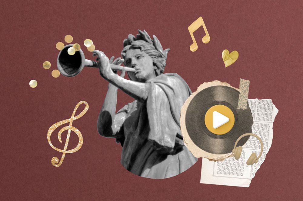 Aesthetic classical music collage, editable design