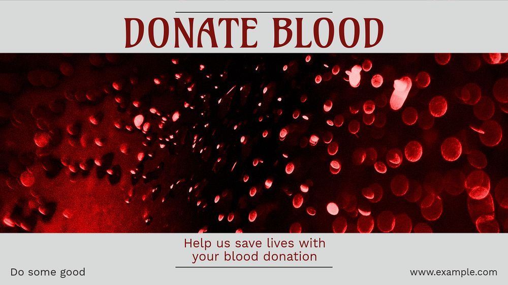 Donate blood blog banner template, editable text