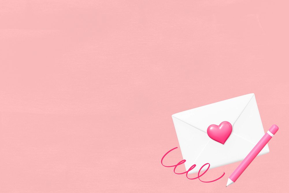 Valentine's love letter background, cute 3D remix, editable design