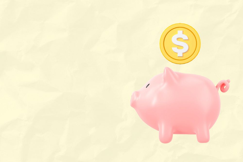 Piggy bank money background, 3D savings, finance remix, editable design