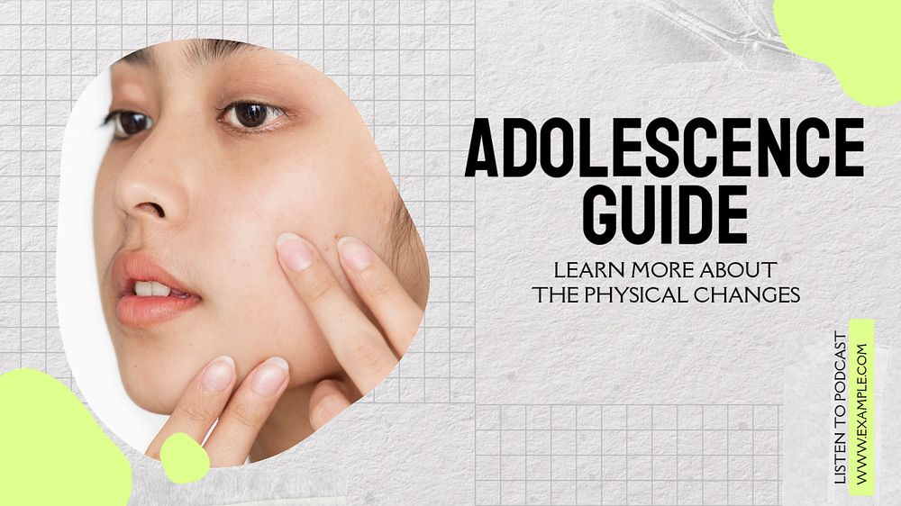 Adolescence guide blog banner template, editable text