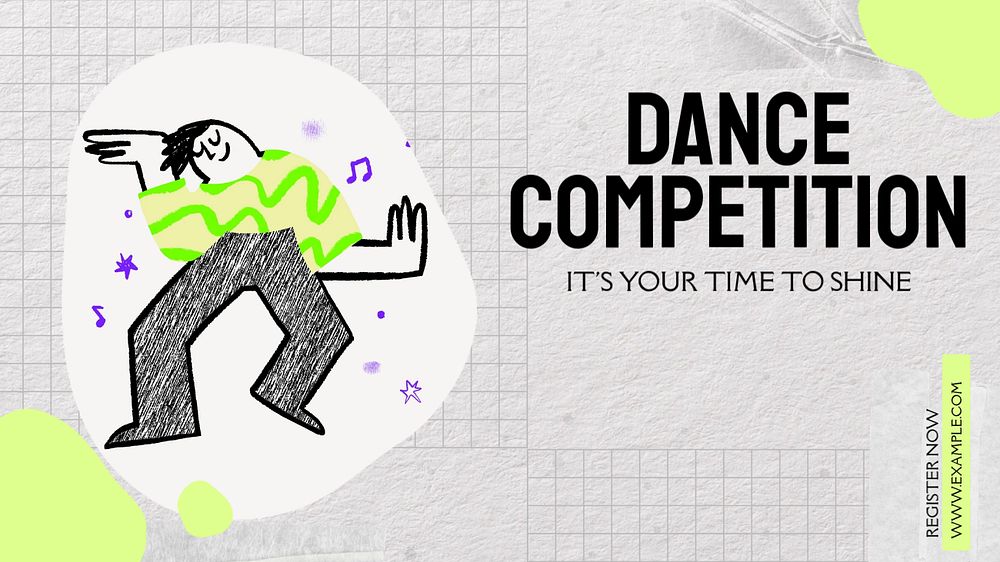 Dance competition blog banner template, editable text