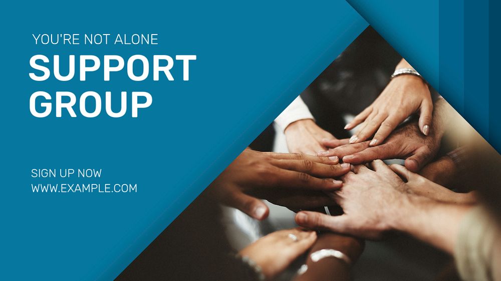 Emotional support group blog banner template, editable text