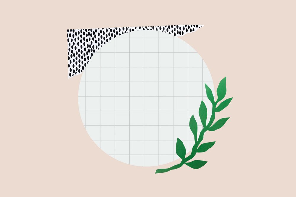 Grid paper frame, simple stationery paper cut design