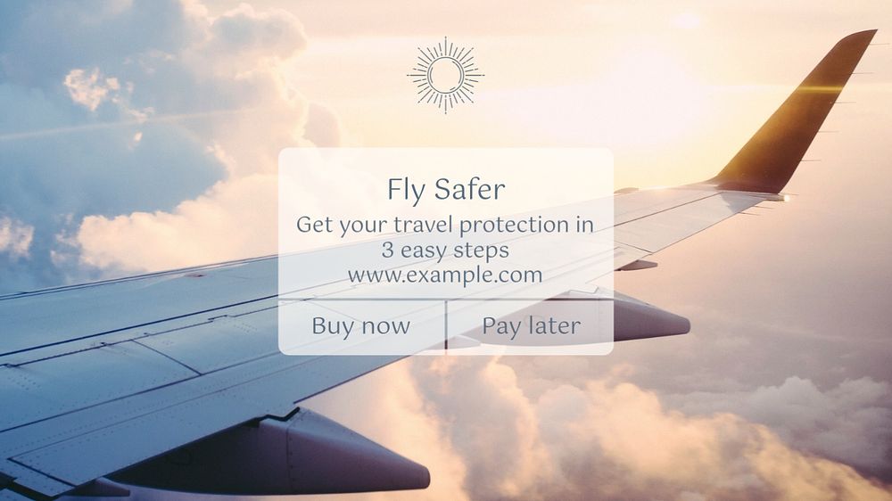 Travel insurance blog banner template, editable text