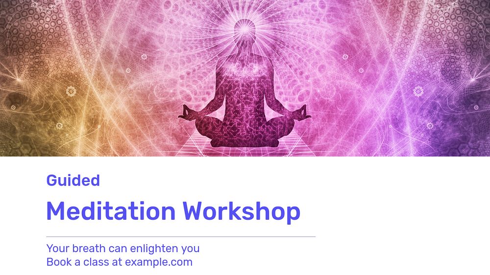 Meditation workshop blog banner template, editable text