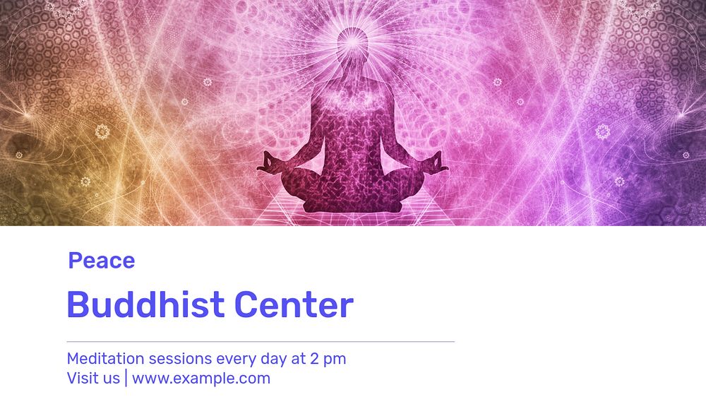 Buddhist center blog banner template, editable text