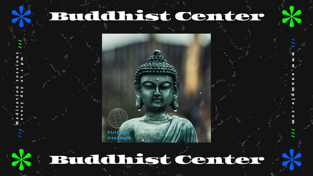 Buddhist center blog banner template, editable text