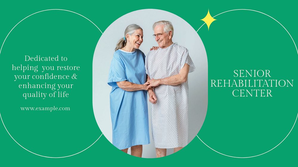 Senior rehabilitation blog banner template, editable text