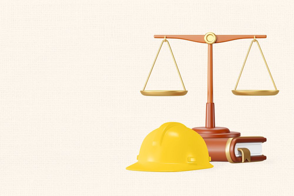 Employment lawyer remix, 3D scale and helmet illustration, editable design