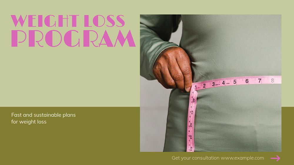 Weight loss program blog banner template, editable text