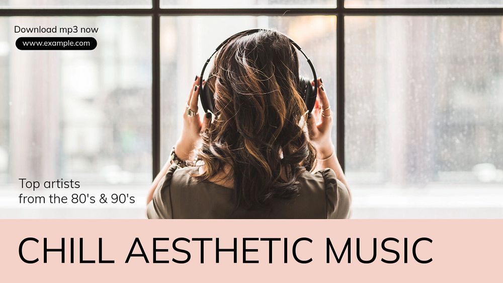 Chill aesthetic music blog banner template, editable text