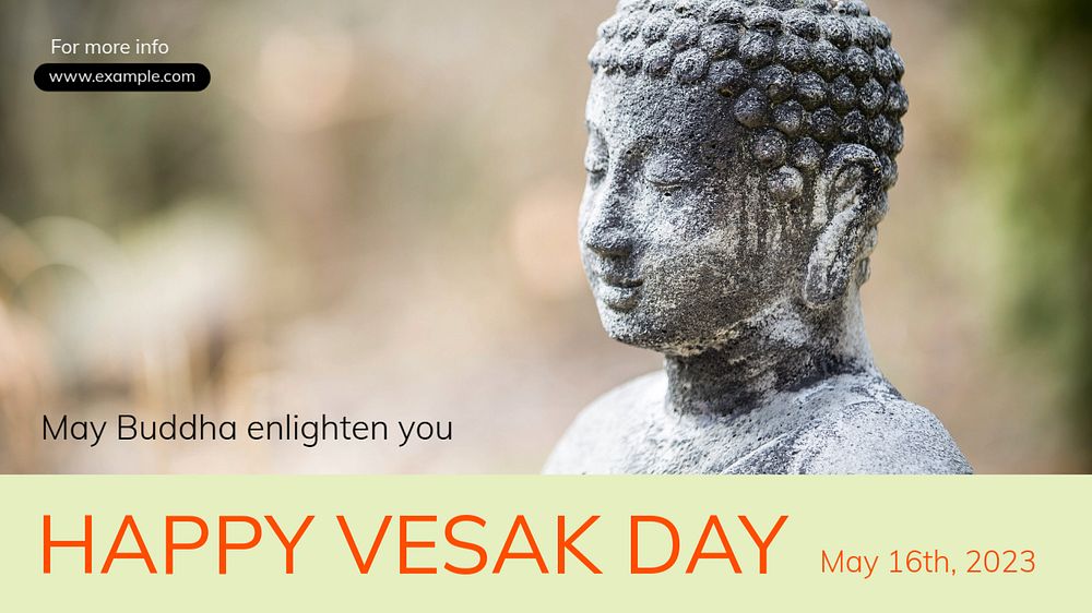 Happy Vesak Day blog banner template, editable text