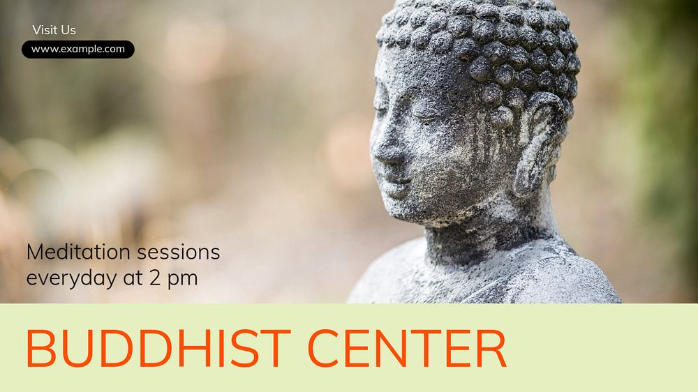 Buddhist center blog banner template, editable text