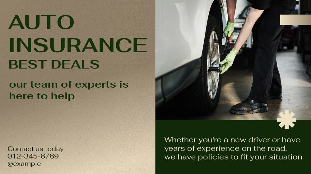 Auto insurance deals blog banner template, editable text