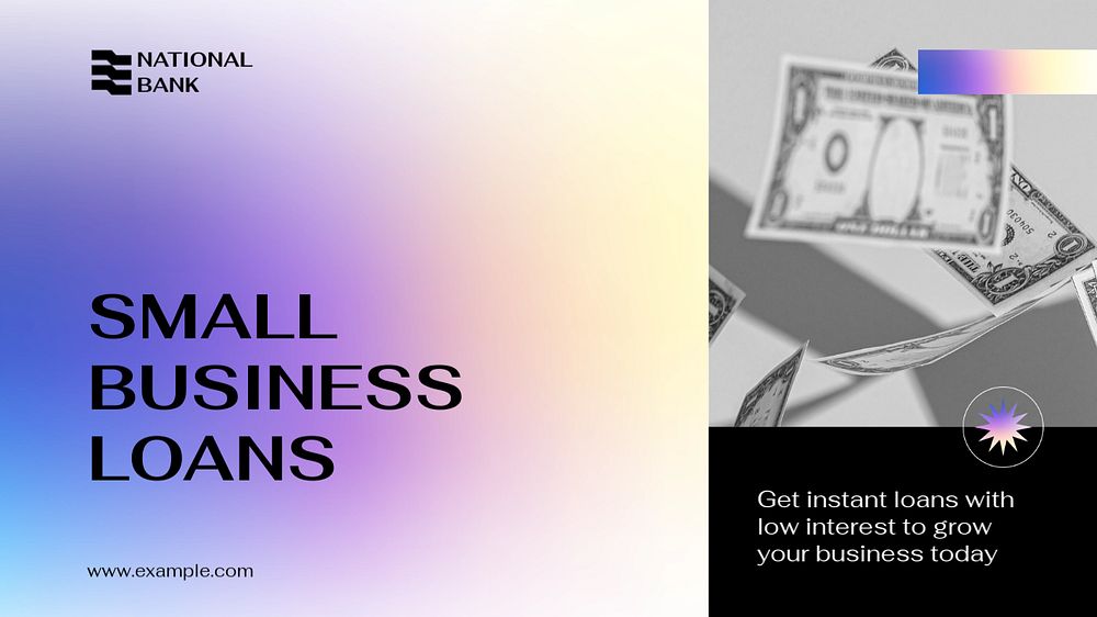 Small business loans blog banner template, editable text