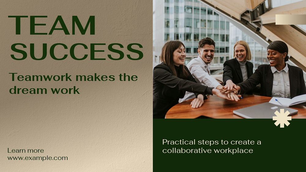 Team success blog banner template, editable text