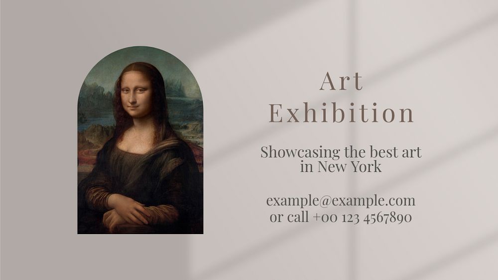 Art exhibition blog banner template, editable text