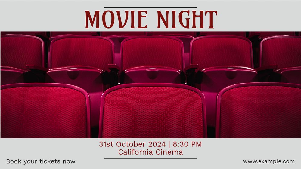 Movie night blog banner template, editable text