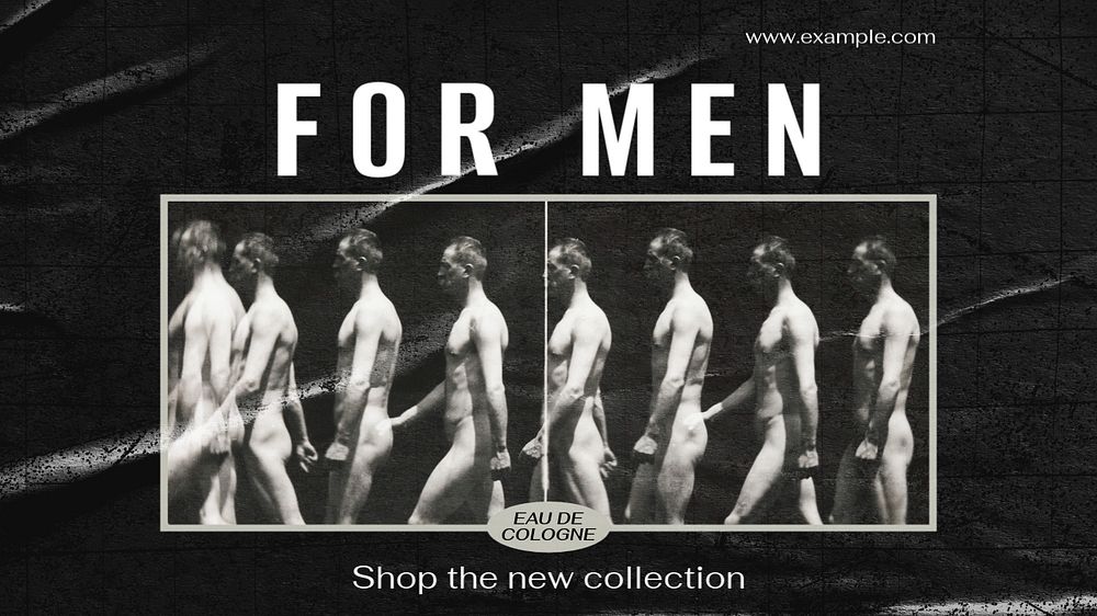 Men's cologne blog banner template, editable text