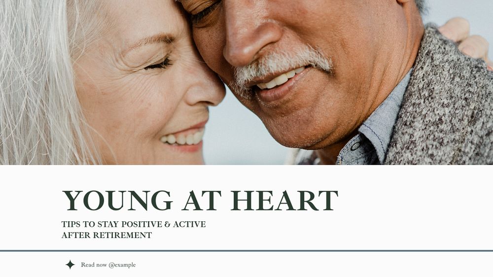 Young at heart blog banner template, editable text