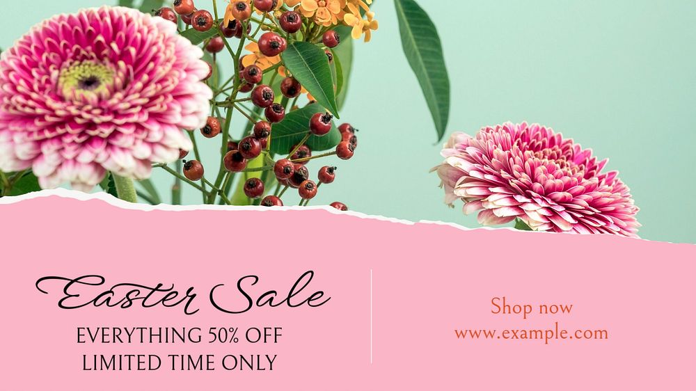 Easter sale blog banner template, editable text