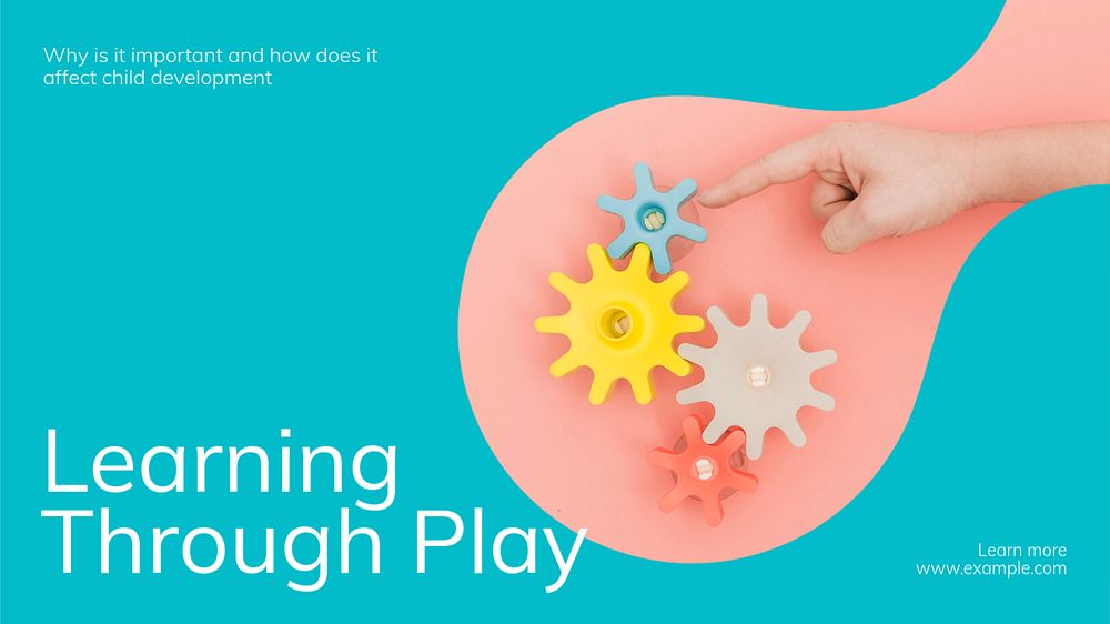 Learning through play blog banner template, editable text