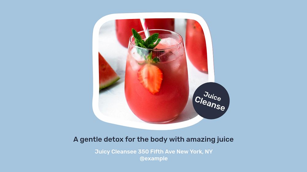 Juice Cleanse blog banner template, editable text