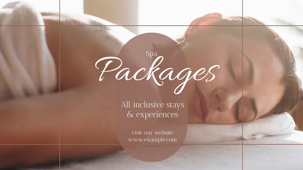 Hotel packages blog banner template, editable text