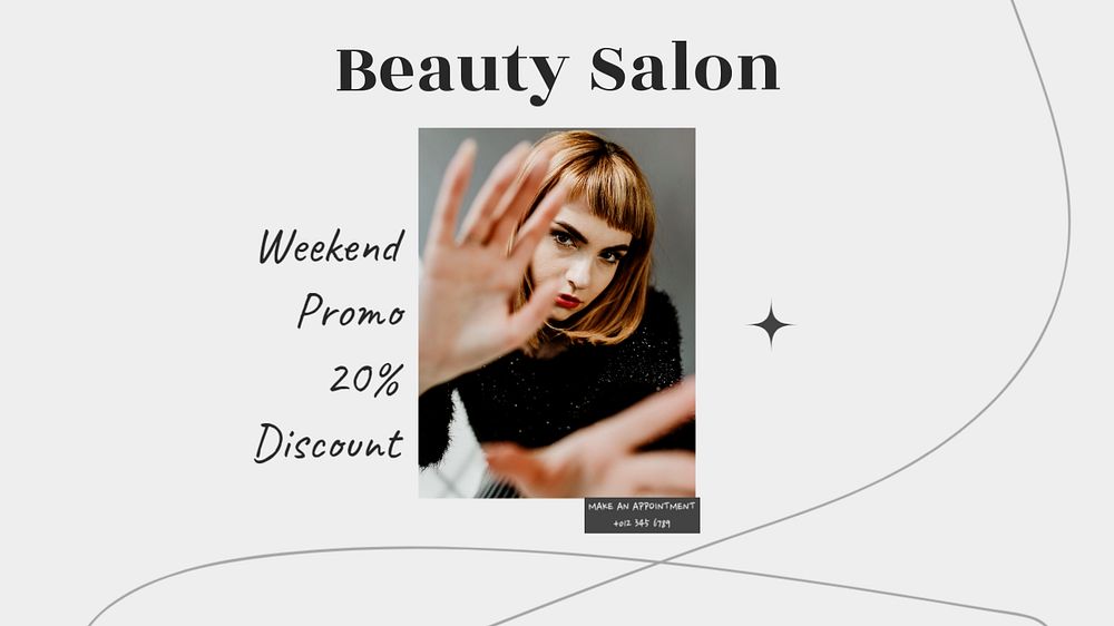 Beauty salon blog banner template, editable text