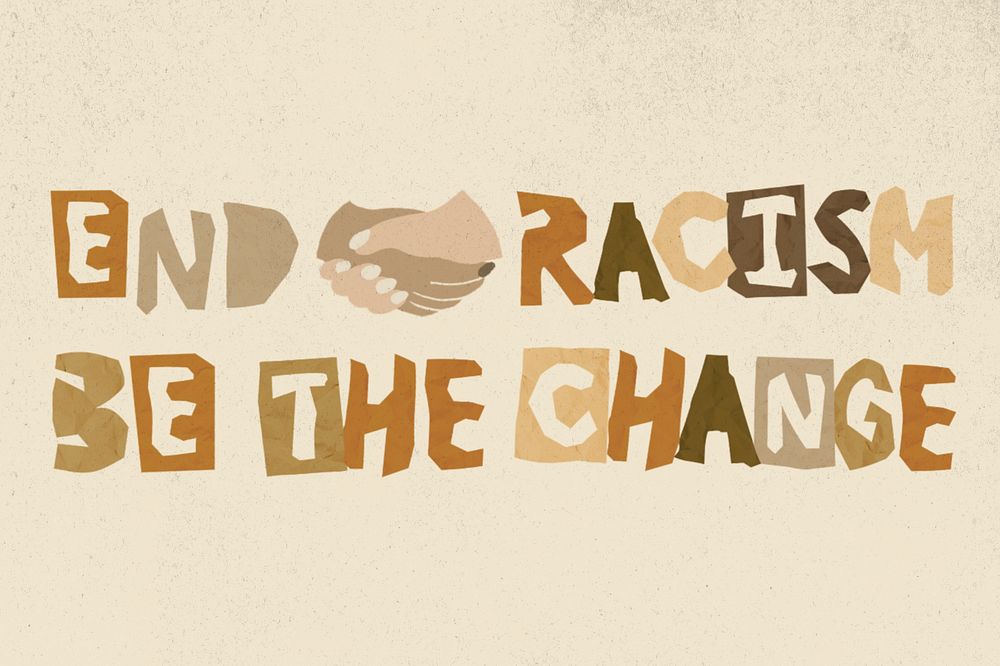 End racism editable word, social movement