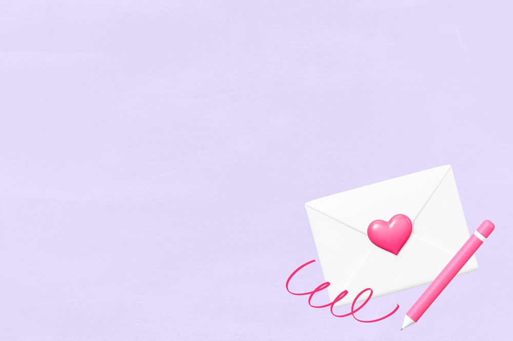 Valentine's love letter background, cute 3D remix, editable design