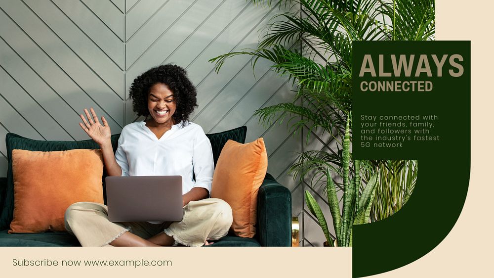 Always connected blog banner template, editable text