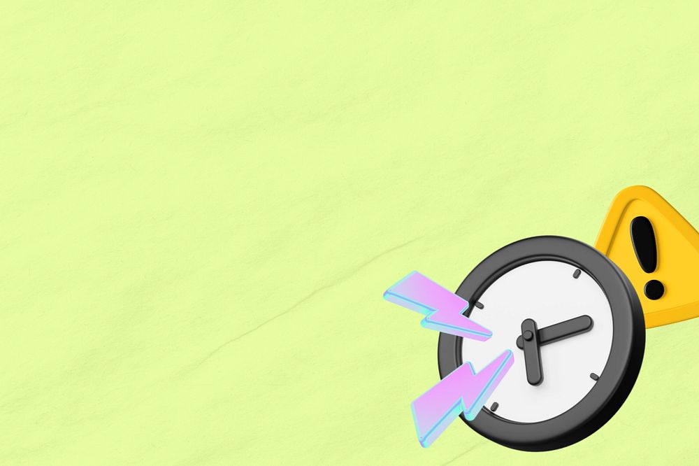 Working overtime background, 3D clock remix, editable design