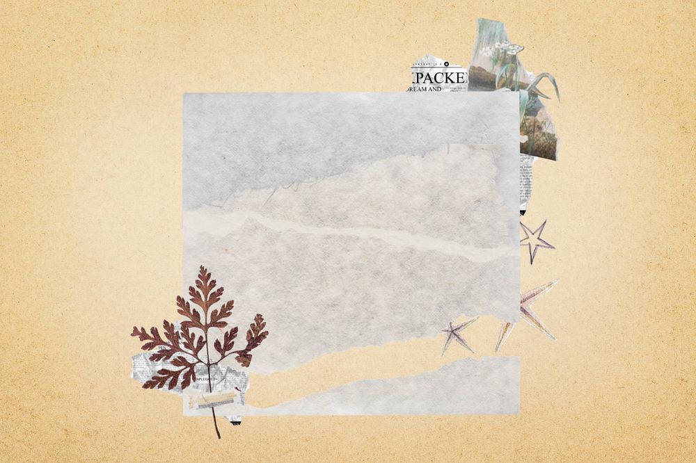 Aesthetic torn paper craft, editable design