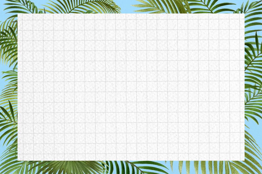 Tropical palm leaf frame, Summer aesthetic, editable design