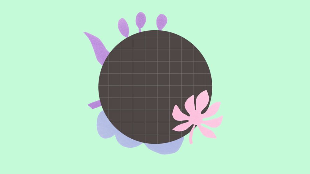 Cute desktop wallpaper, black paper note on pastel background, editable design