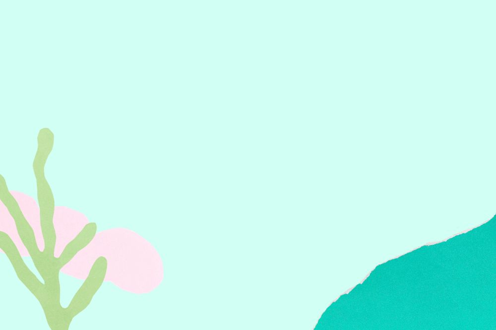 Cute colorful doodles on simple pastel green background