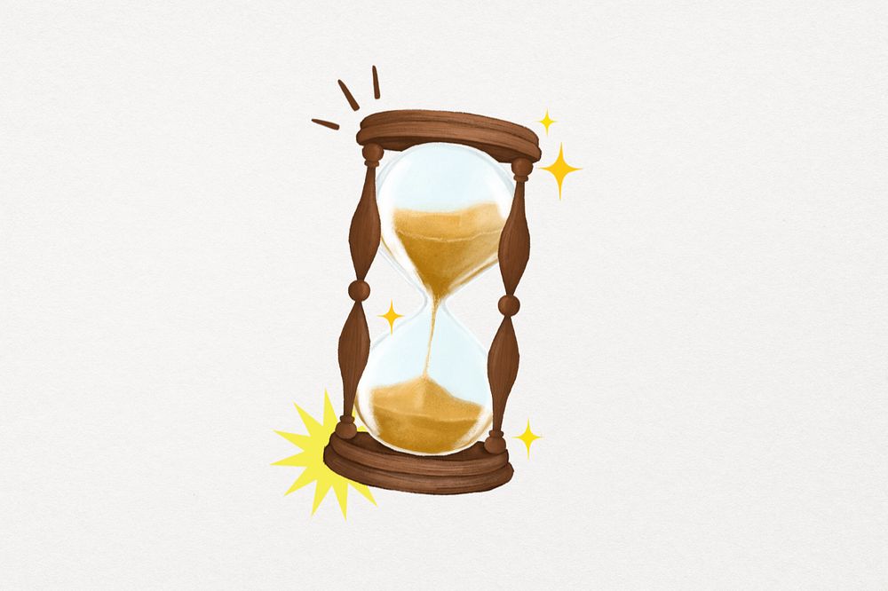 Hourglass, time illustration, editable design