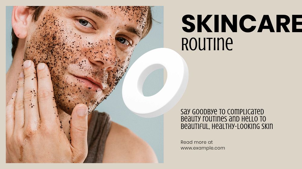 Skincare routine blog banner template, editable text