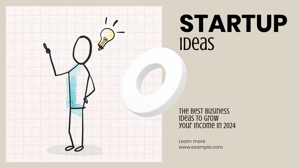 Startup ideas blog banner template, editable text