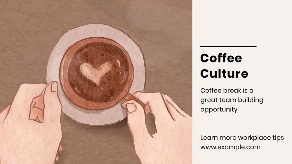 Coffee culture blog banner template, editable text