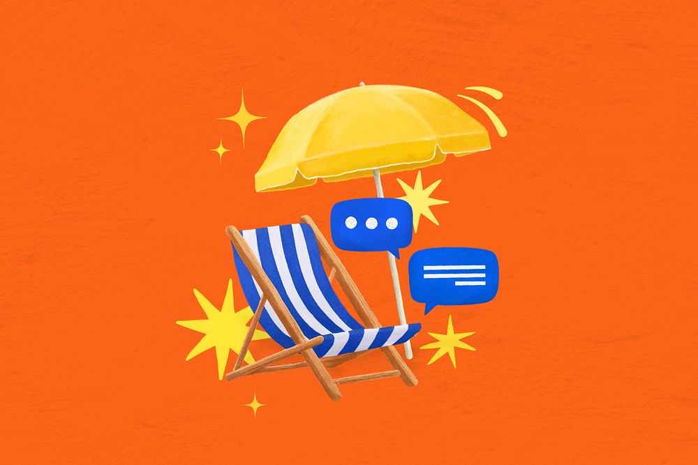 Summer vacation aesthetic, texting remix, editable design