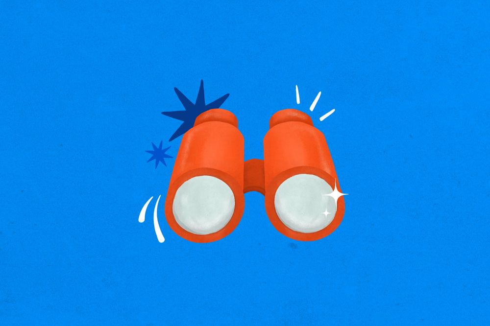 Orange binoculars illustration, editable design